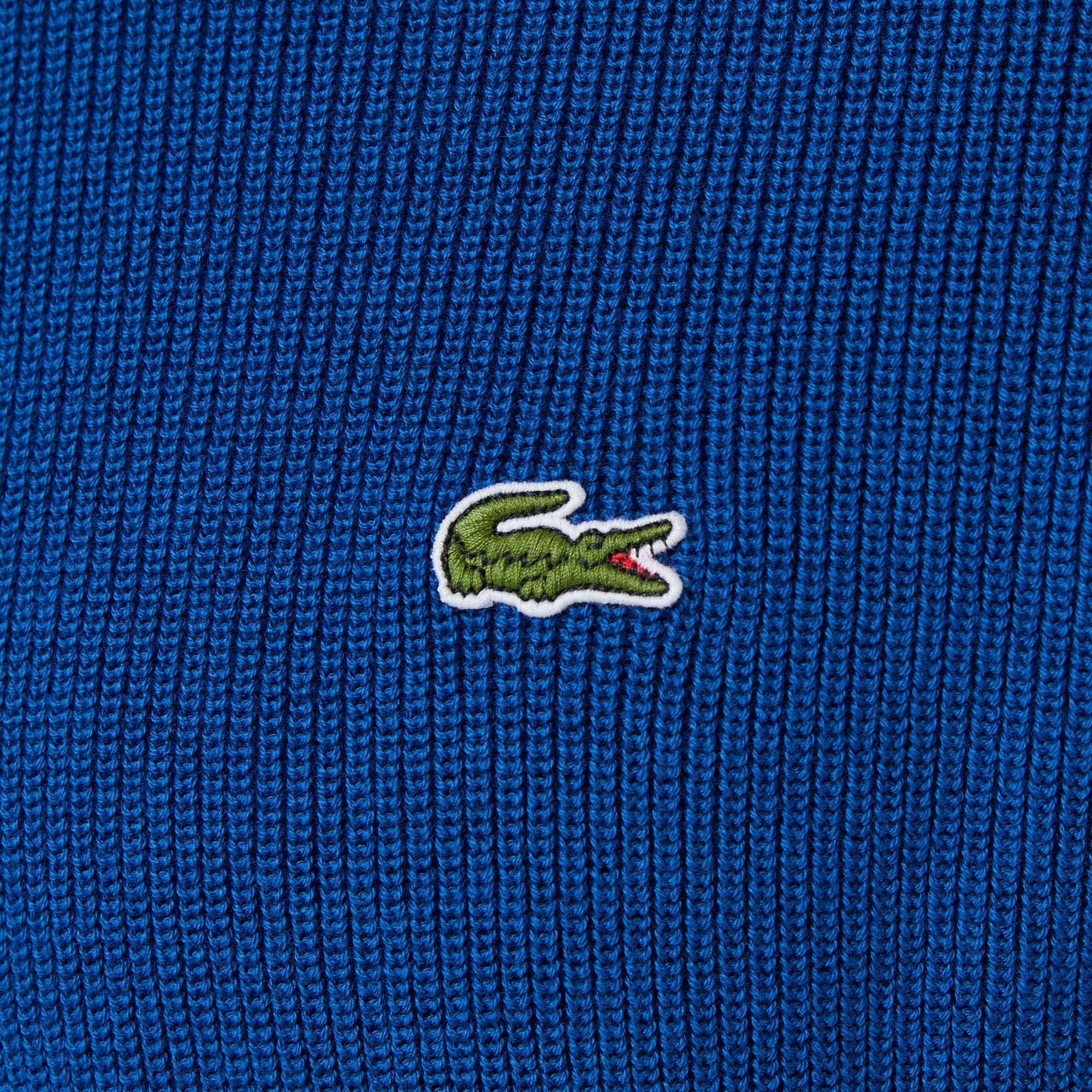 Lacoste Erkek Classic Fit Bisiklet Yaka Renk Bloklu Mavi Kazak