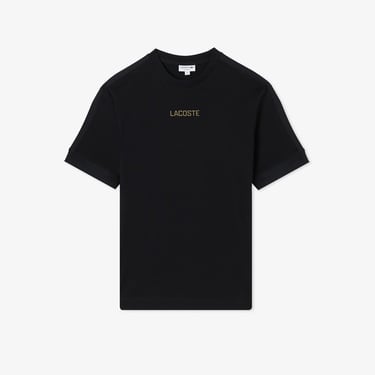  Lacoste Erkek Loose Fit Bisiklet Yaka Baskılı Siyah T-Shirt