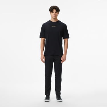  Lacoste Erkek Loose Fit Bisiklet Yaka Baskılı Siyah T-Shirt