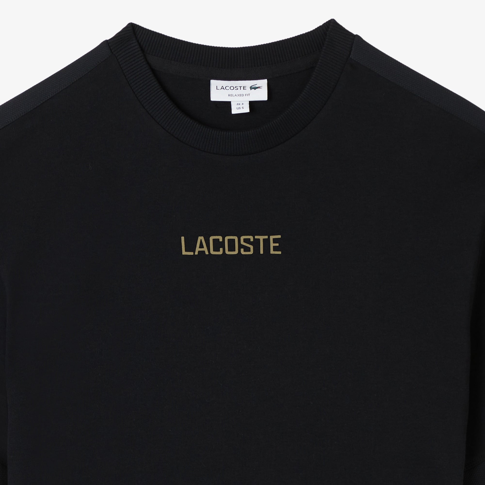 Lacoste Erkek Loose Fit Bisiklet Yaka Baskılı Siyah T-Shirt