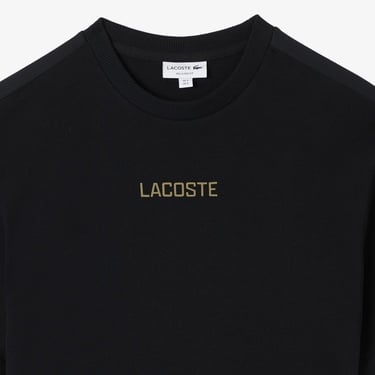  Lacoste Erkek Loose Fit Bisiklet Yaka Baskılı Siyah T-Shirt