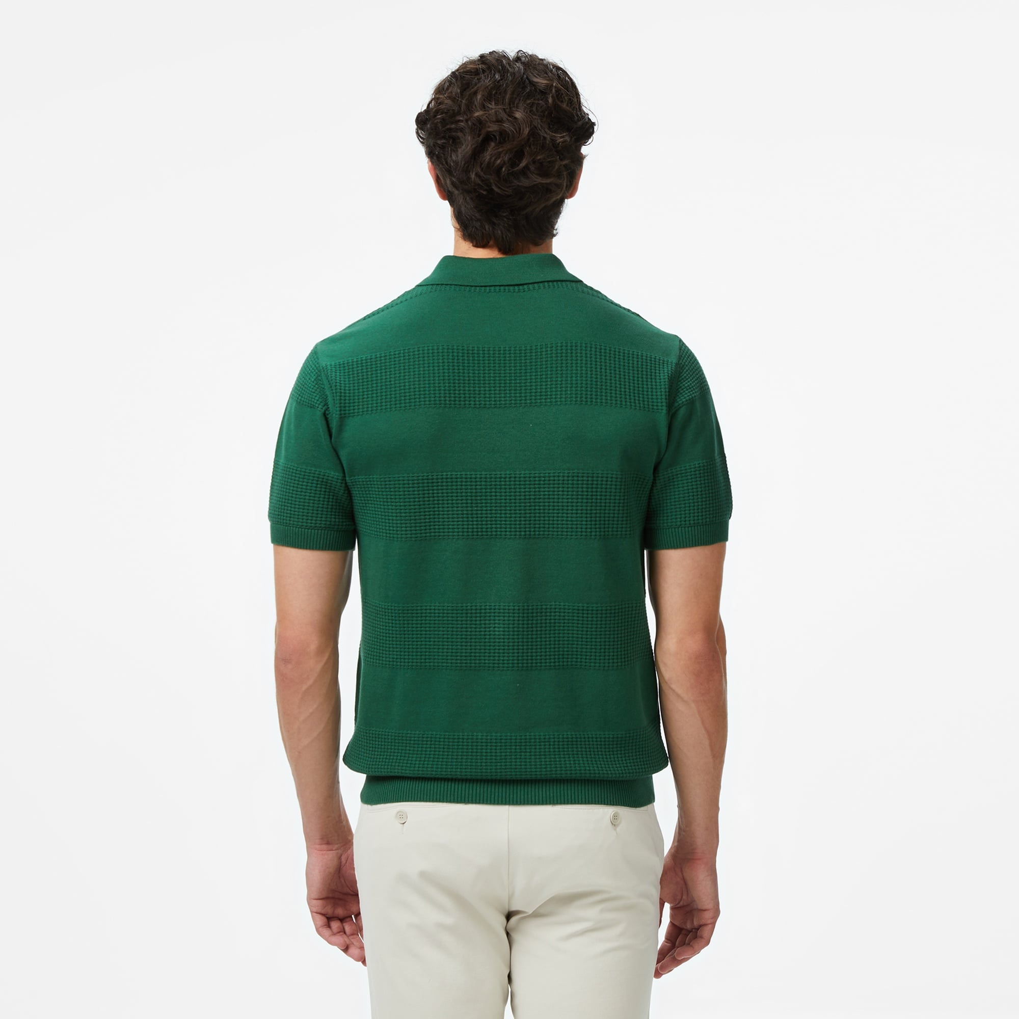 Lacoste Erkek Classic Fit Kısa Kollu Polo Yaka Desenli Yeşil Triko