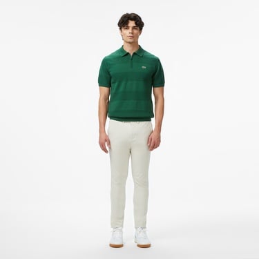  Lacoste Erkek Classic Fit Kısa Kollu Polo Yaka Desenli Yeşil Triko