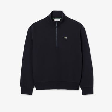  Lacoste Kadın Relaxed Fit Yarım Fermuarlı Lacivert Sweatshirt