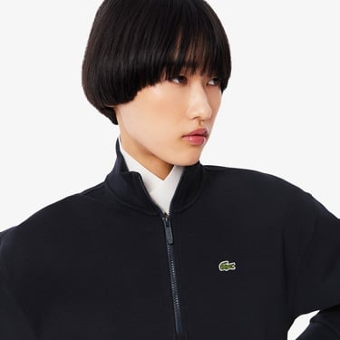  Lacoste Kadın Relaxed Fit Yarım Fermuarlı Lacivert Sweatshirt