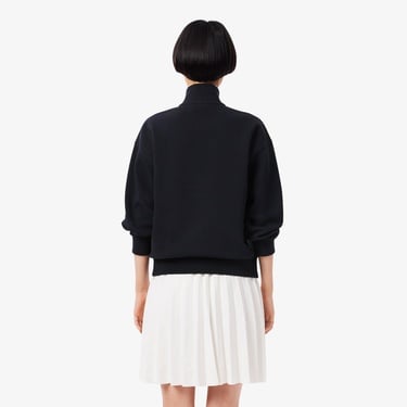  Lacoste Kadın Relaxed Fit Yarım Fermuarlı Lacivert Sweatshirt