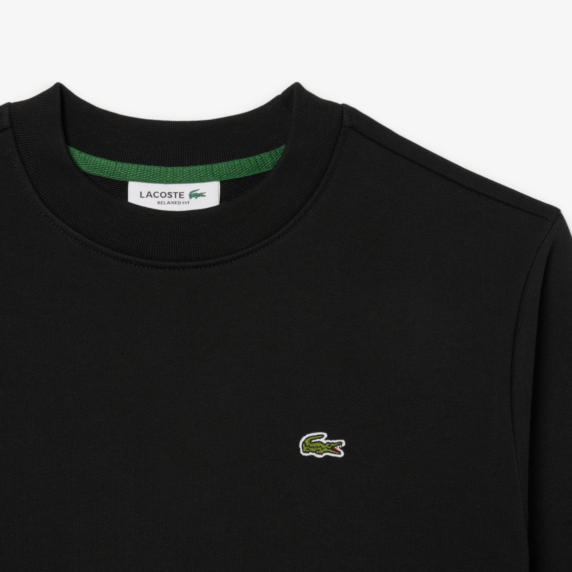 Lacoste Kadın Relaxed Fit Bisiklet Yaka Siyah Sweatshirt