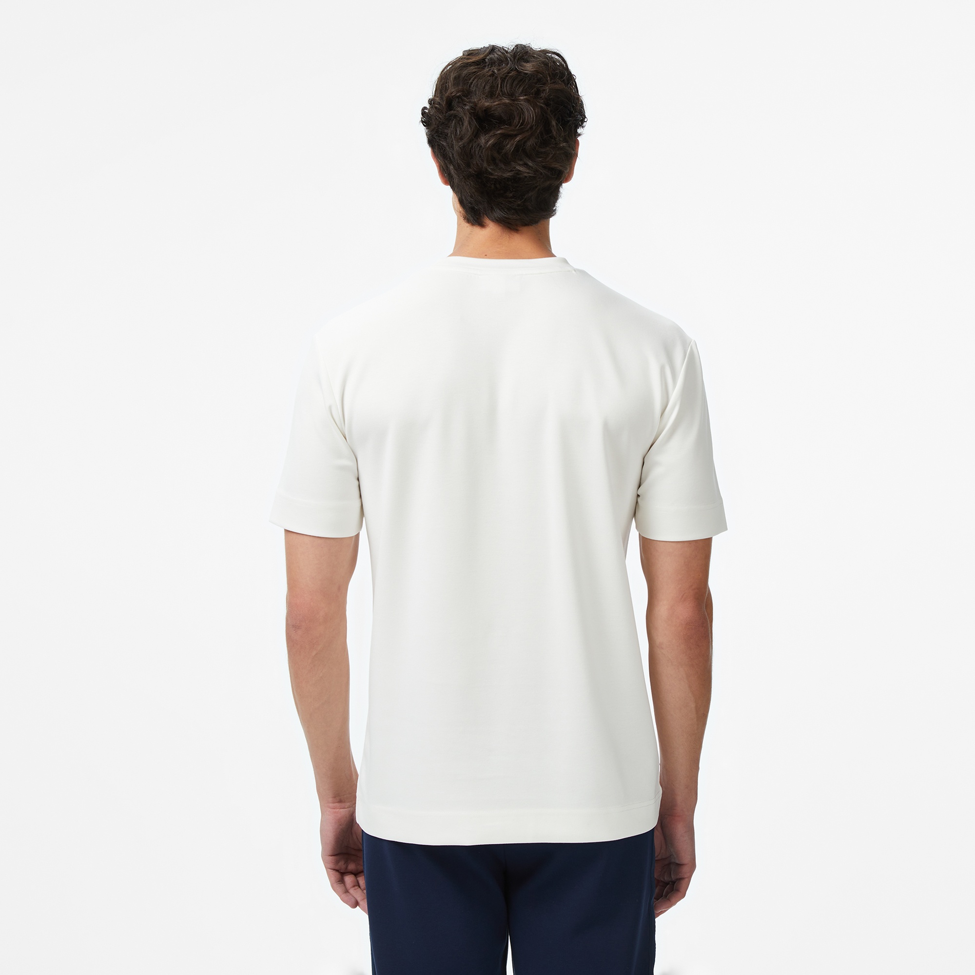 Lacoste Erkek Oversize Fit Bisiklet Yaka Beyaz T-Shirt