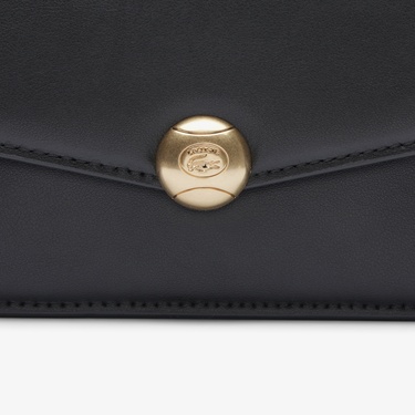  Lacoste Small Tennis Bliss Kadın Deri Siyah Omuz Çantası