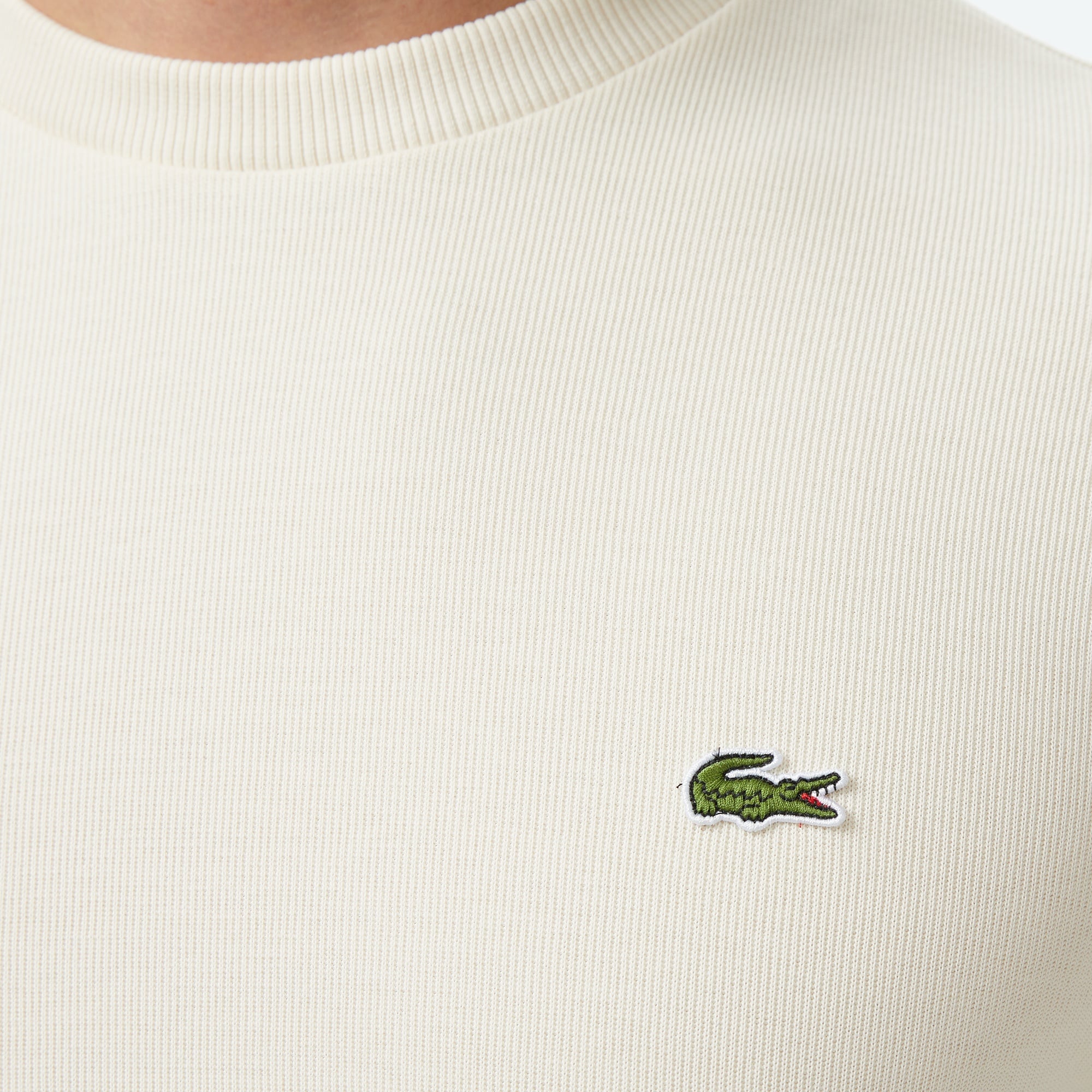 Lacoste Erkek Regular Fit Uzun Kollu Bisiklet Yaka Krem T-Shirt