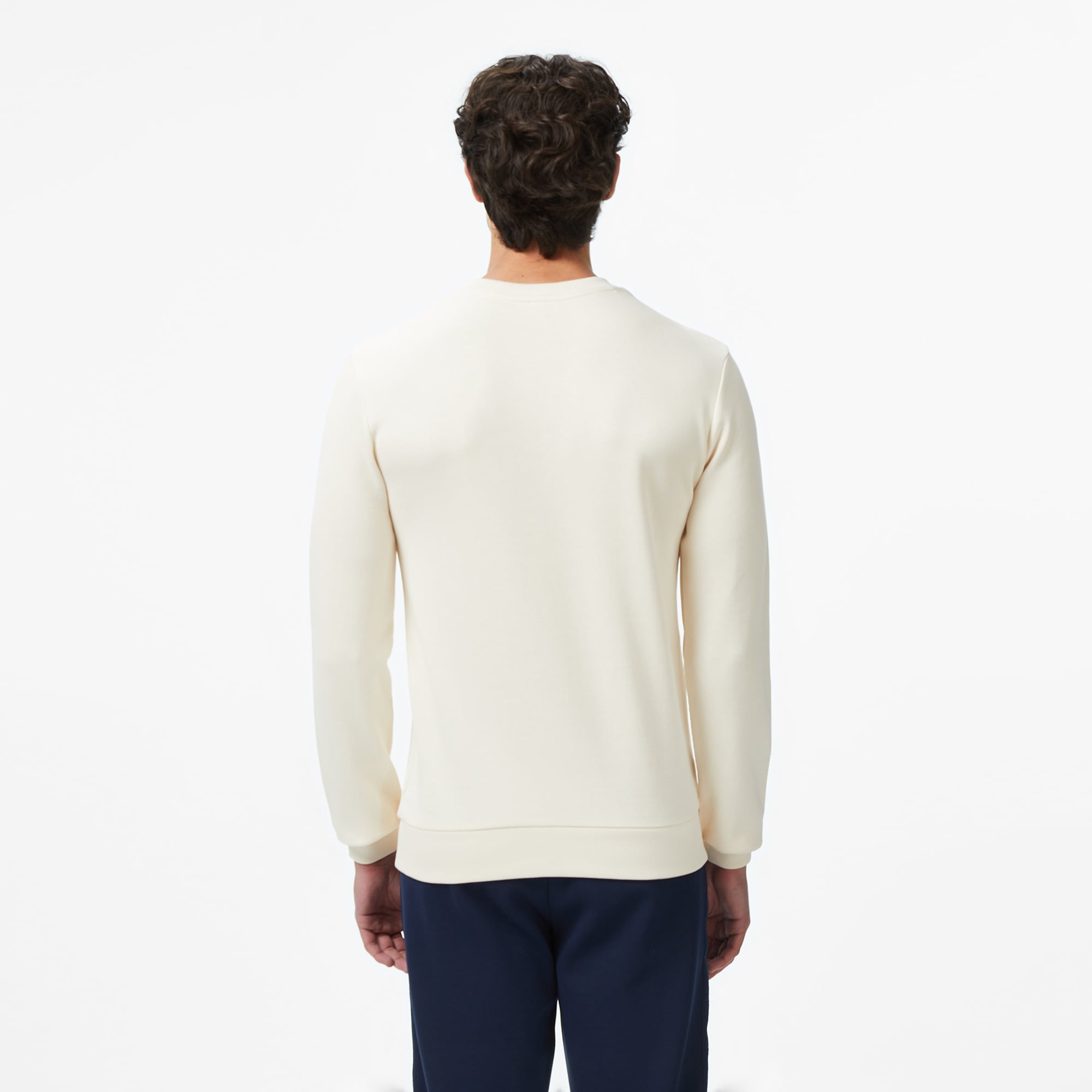 Lacoste Erkek Regular Fit Uzun Kollu Bisiklet Yaka Krem T-Shirt