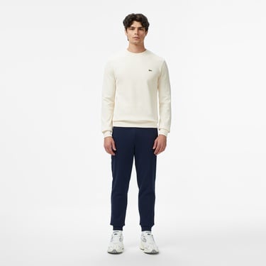  Lacoste Erkek Regular Fit Uzun Kollu Bisiklet Yaka Krem T-Shirt