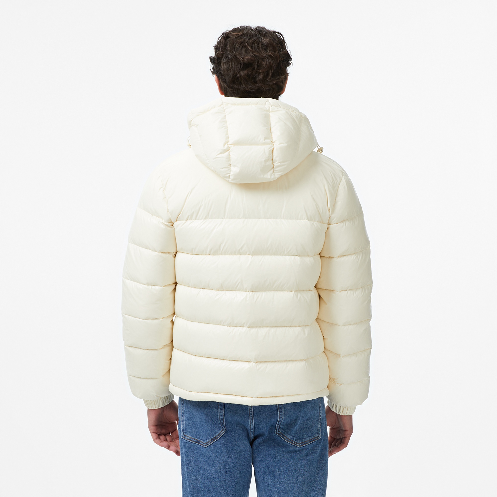 Lacoste Erkek Kapüşonlu Beyaz Mont