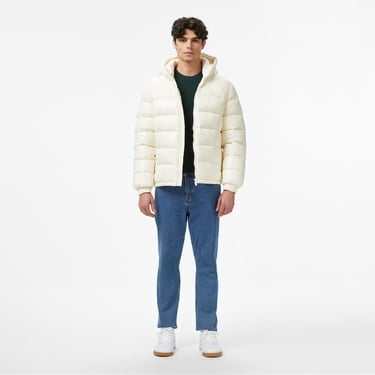  Lacoste Erkek Kapüşonlu Beyaz Mont