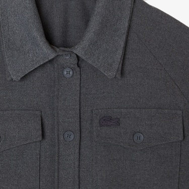  Kadın Regular Fit Koyu Gri Dış Gömlek