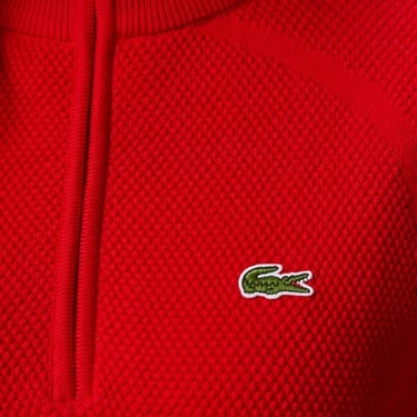  Lacoste Kadın Relaxed Fit Yarım Fermuarlı Kırmızı Kazak