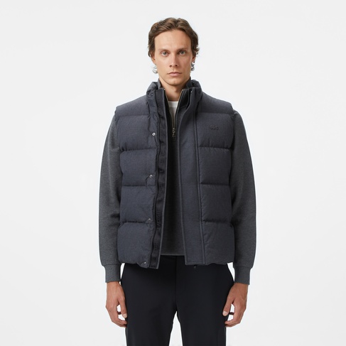  Lacoste Erkek Dik Yaka Koyu Gri Yelek