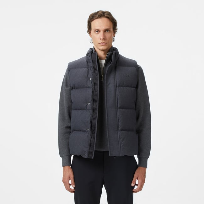  Lacoste Erkek Dik Yaka Koyu Gri Yelek