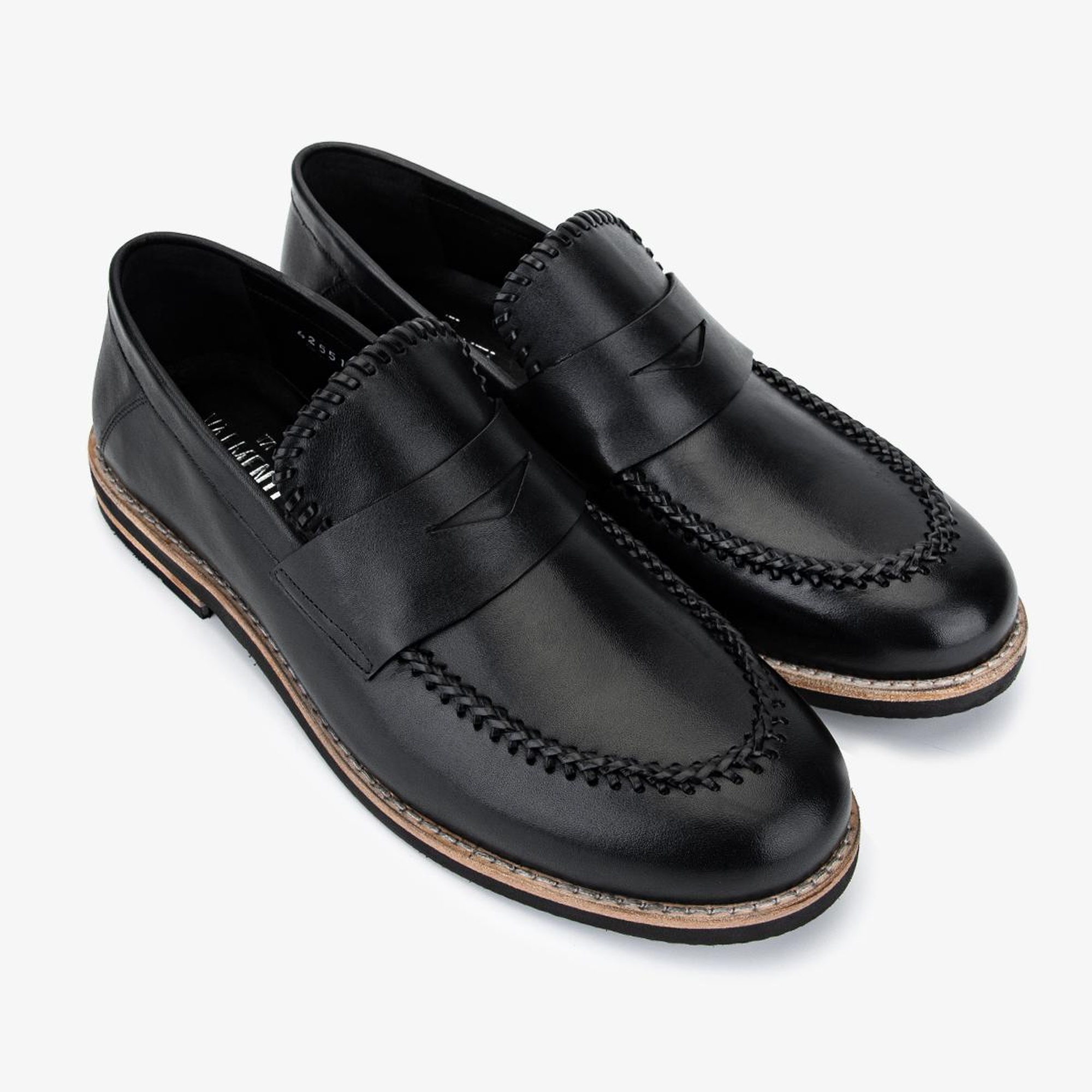 Valmenti Erkek Hakiki Deri Siyah Loafer Ayakkabı