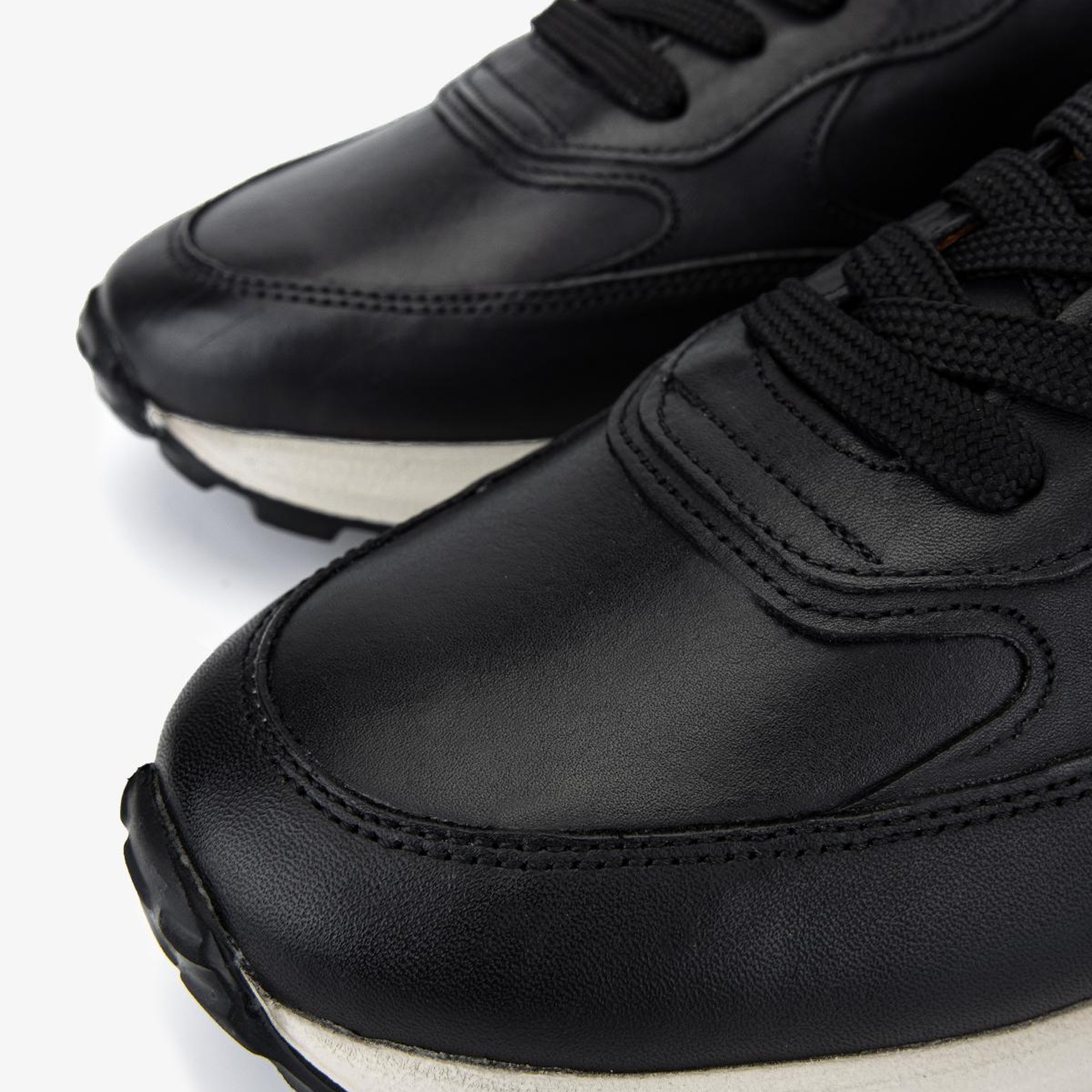 Valmenti Erkek Hakiki Deri Siyah Deri Sneakers & Spor Ayakkabı