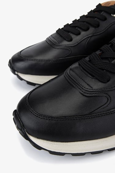  Valmenti Erkek Hakiki Deri Siyah Deri Sneakers & Spor Ayakkabı