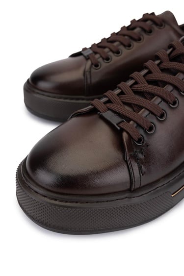  Tamer Tanca Erkek Hakiki Deri Kahverengi Sneakers & Spor Ayakkabı