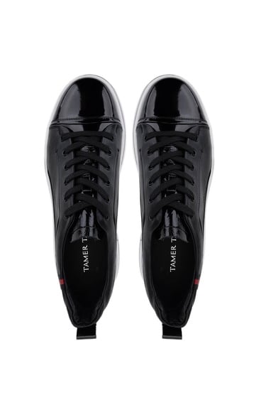  Tamer Tanca Erkek Hakiki Deri Siyah Sneakers & Spor Ayakkabı