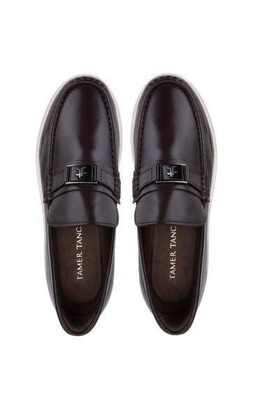  Tamer Tanca Erkek Hakiki Deri Kahverengi Loafer Ayakkabı