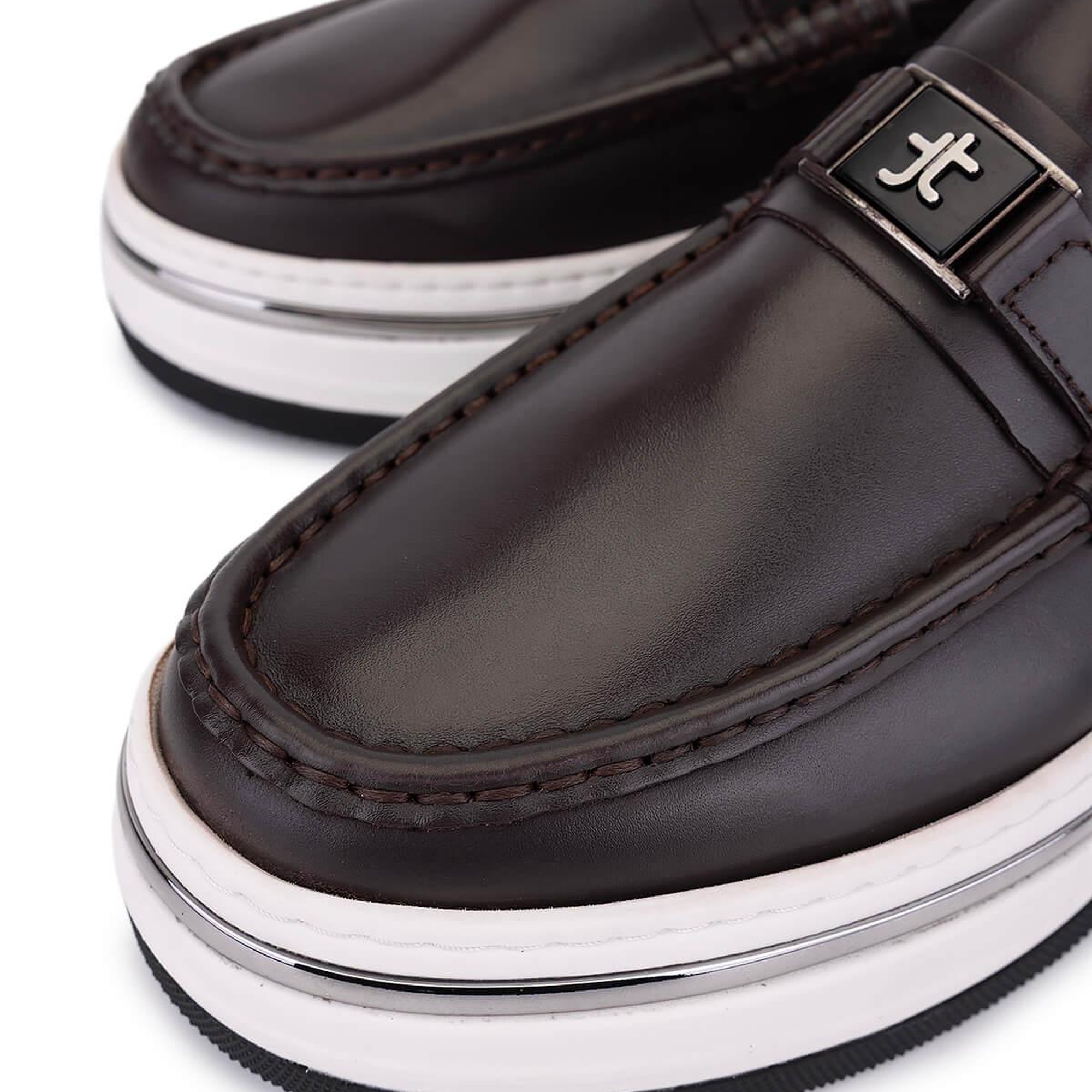 Tamer Tanca Erkek Hakiki Deri Kahverengi Loafer Ayakkabı