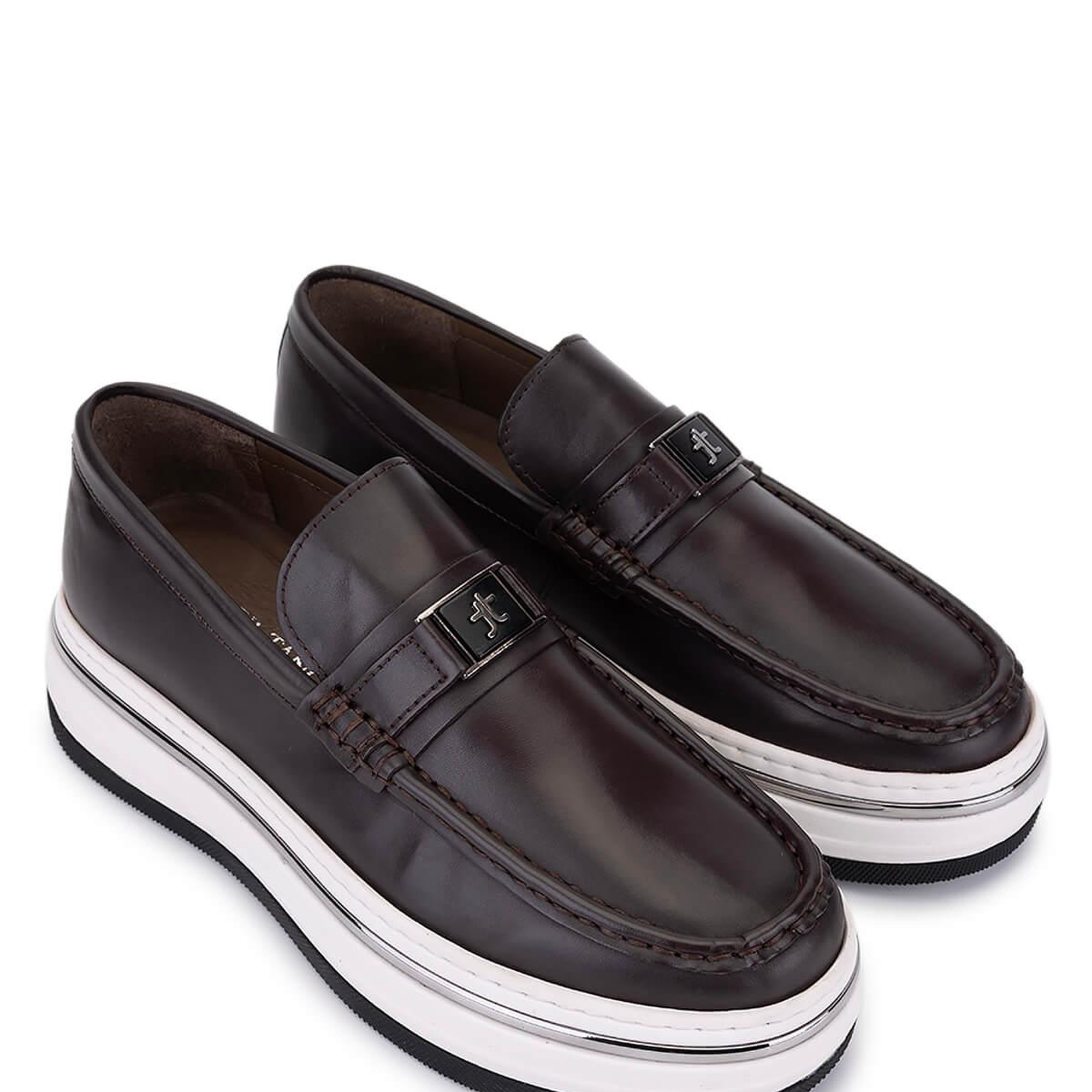 Tamer Tanca Erkek Hakiki Deri Kahverengi Loafer Ayakkabı