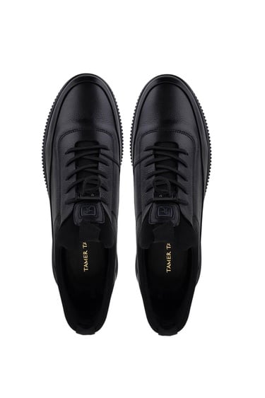  Tamer Tanca Erkek Hakiki Deri Siyah Casual Ayakkabı