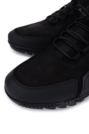  Tamer Tanca Erkek Hakiki Deri Siyah Nubuk Sneakers & Spor Ayakkabı