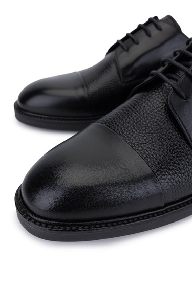  Tamer Tanca Erkek Hakiki Deri Siyah Klasik Ayakkabı