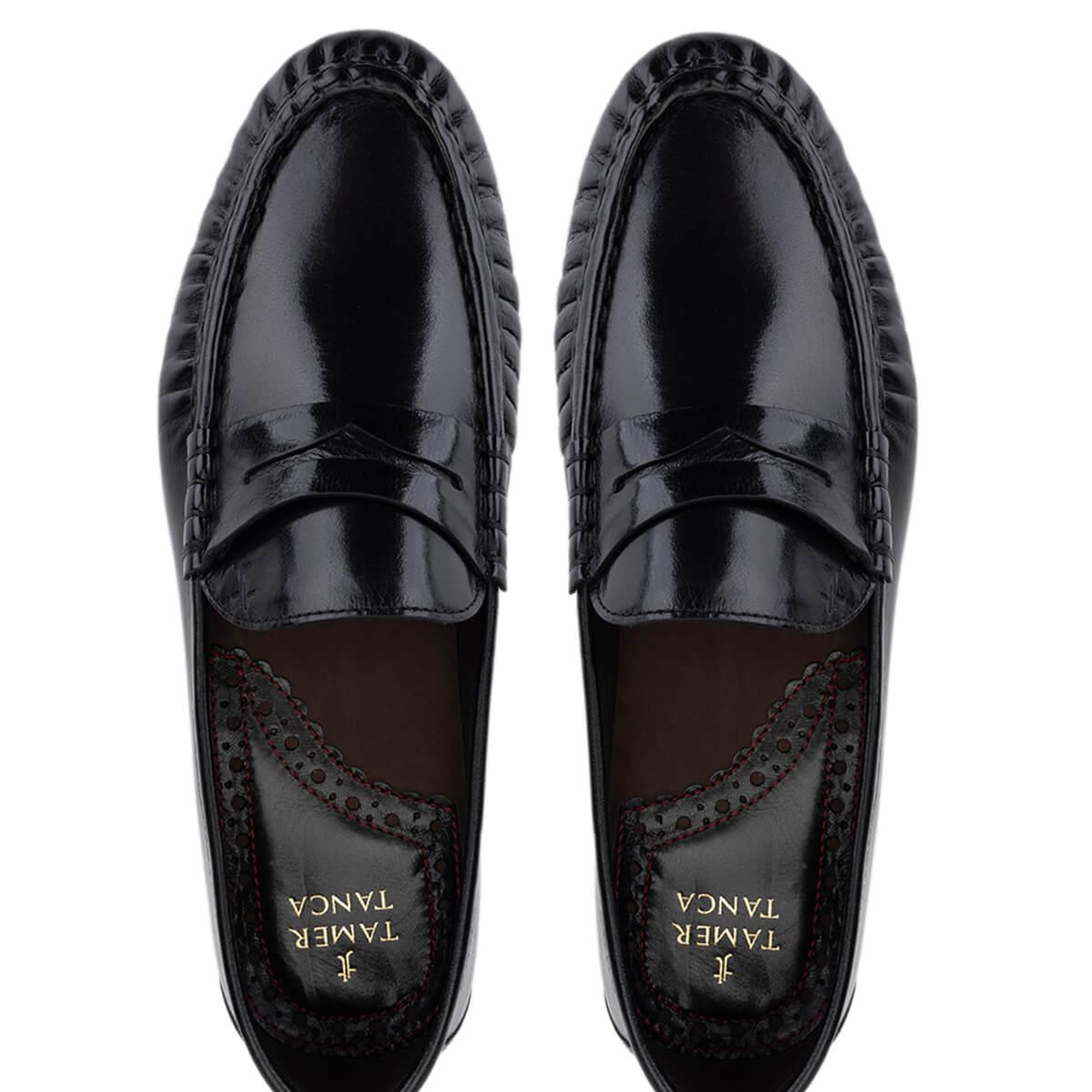 Tamer Tanca Erkek Hakiki Deri Siyah Makosen Ayakkabı