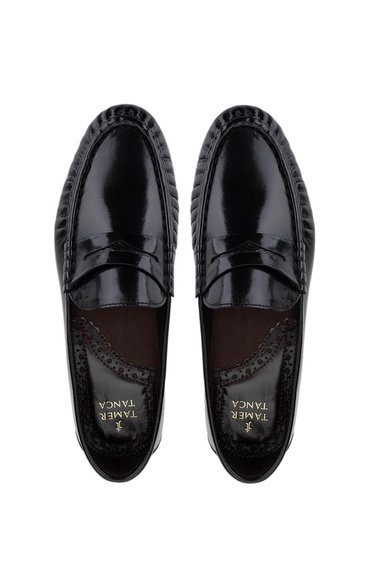  Tamer Tanca Erkek Hakiki Deri Siyah Makosen Ayakkabı