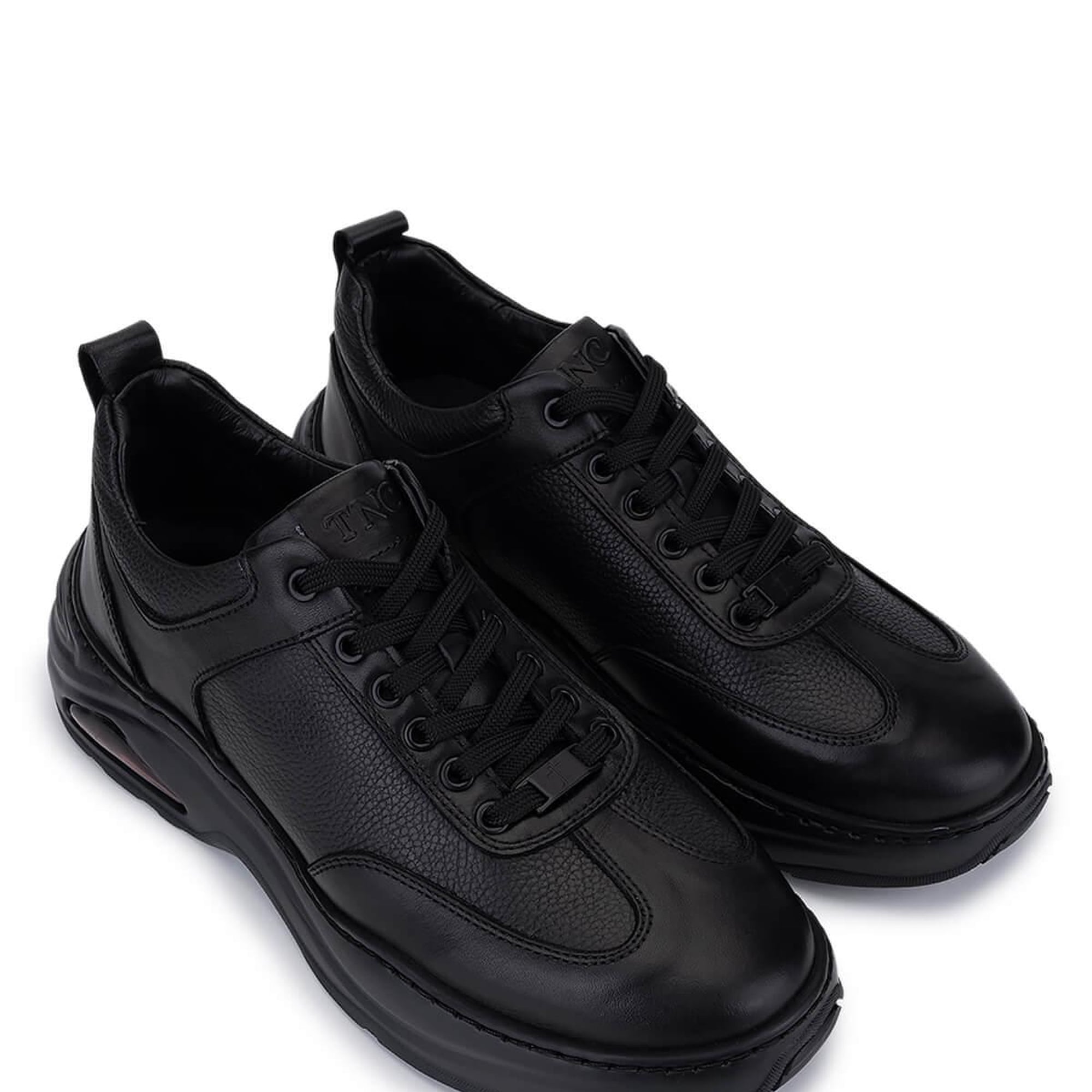 Tamer Tanca Erkek Hakiki Deri Siyah Sneakers & Spor Ayakkabı