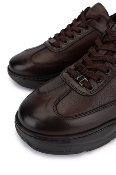  Tamer Tanca Erkek Hakiki Deri Kahverengi Sneakers & Spor Ayakkabı
