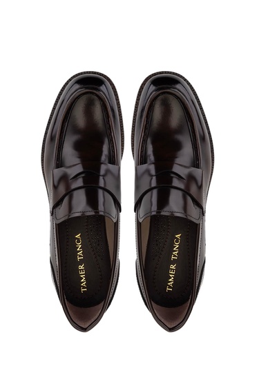  Tamer Tanca Erkek Hakiki Deri Kahverengi Loafer Ayakkabı