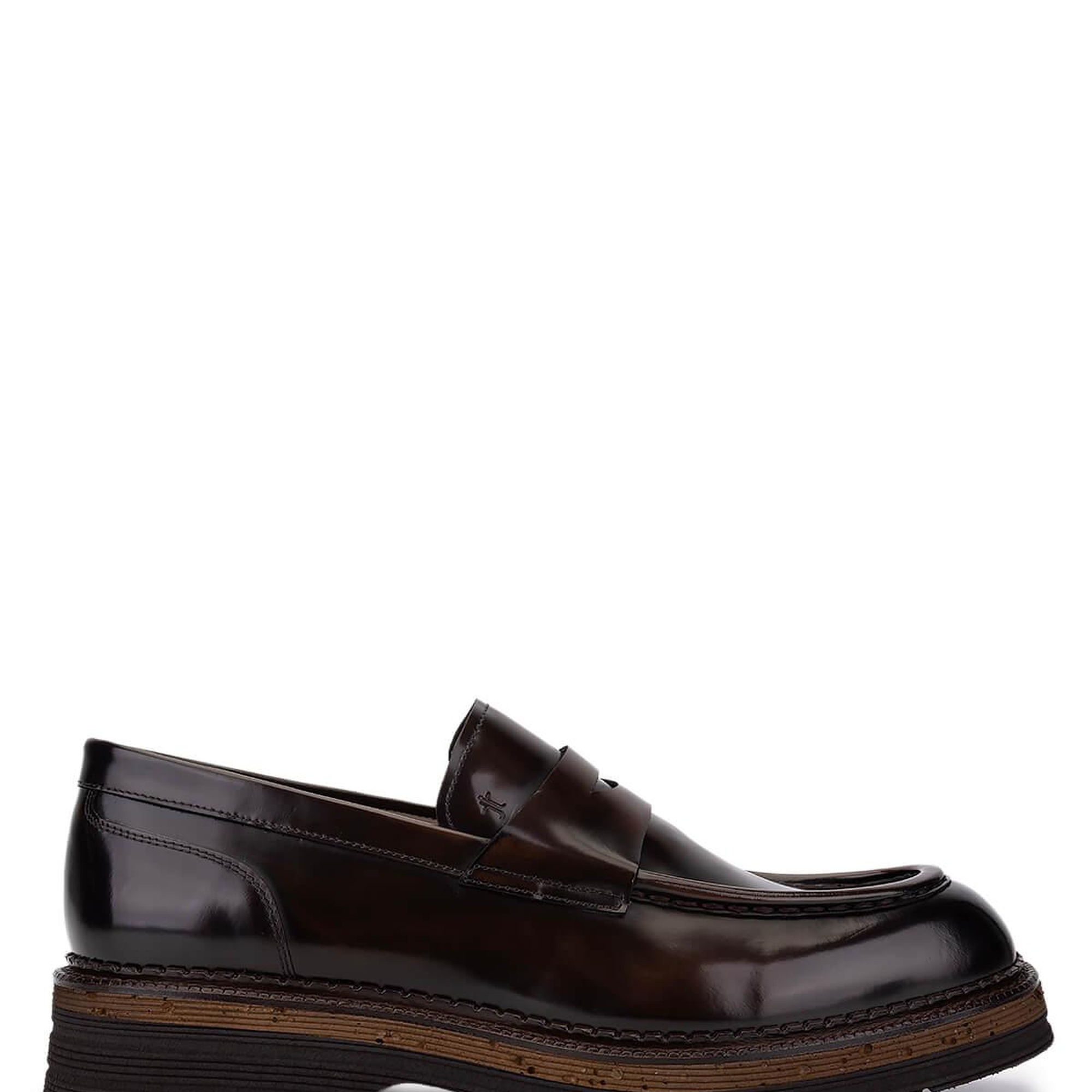 Tamer Tanca Erkek Hakiki Deri Kahverengi Loafer Ayakkabı