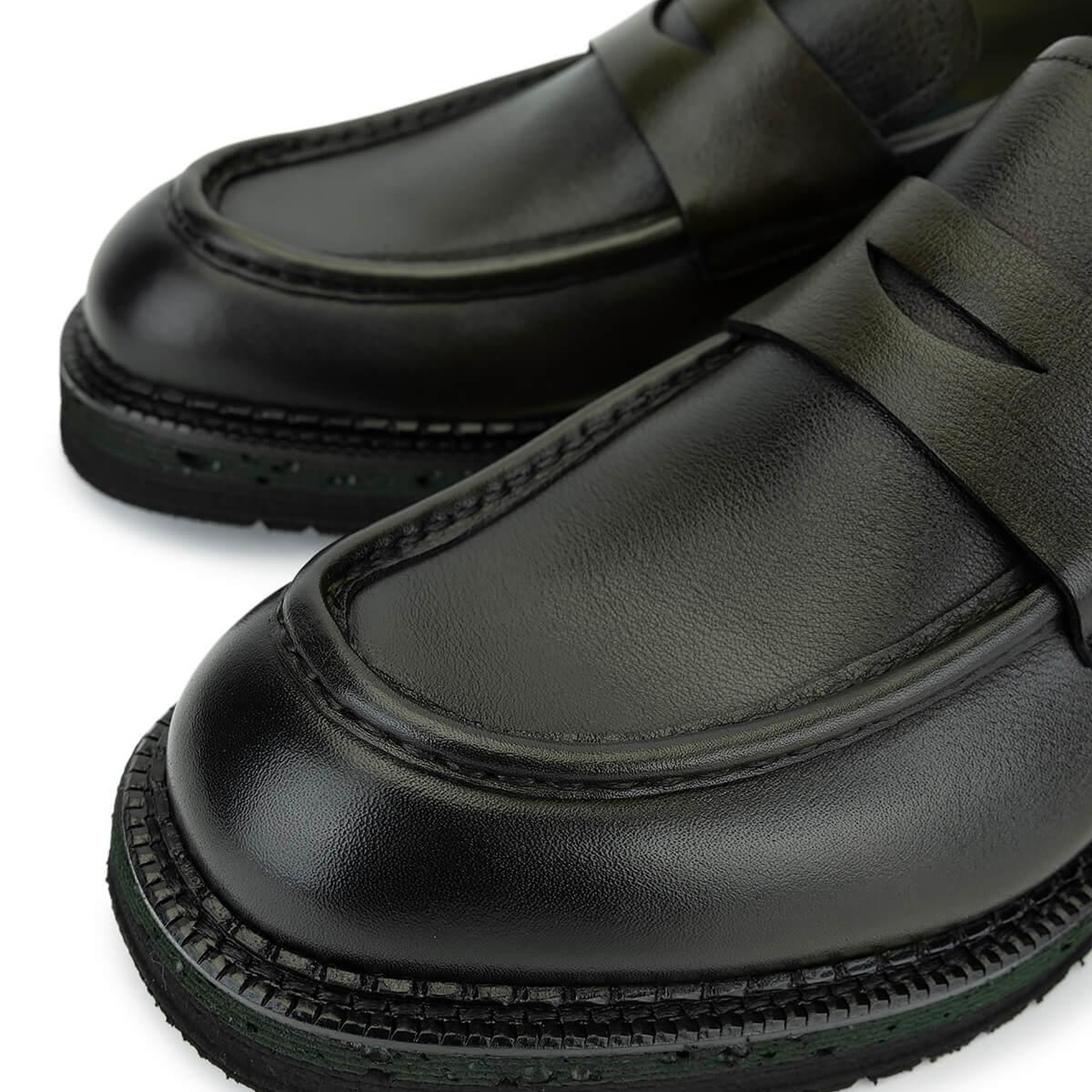 Tamer Tanca Erkek Hakiki Deri Yeşil Loafer Ayakkabı