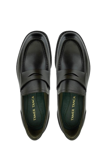  Tamer Tanca Erkek Hakiki Deri Yeşil Loafer Ayakkabı