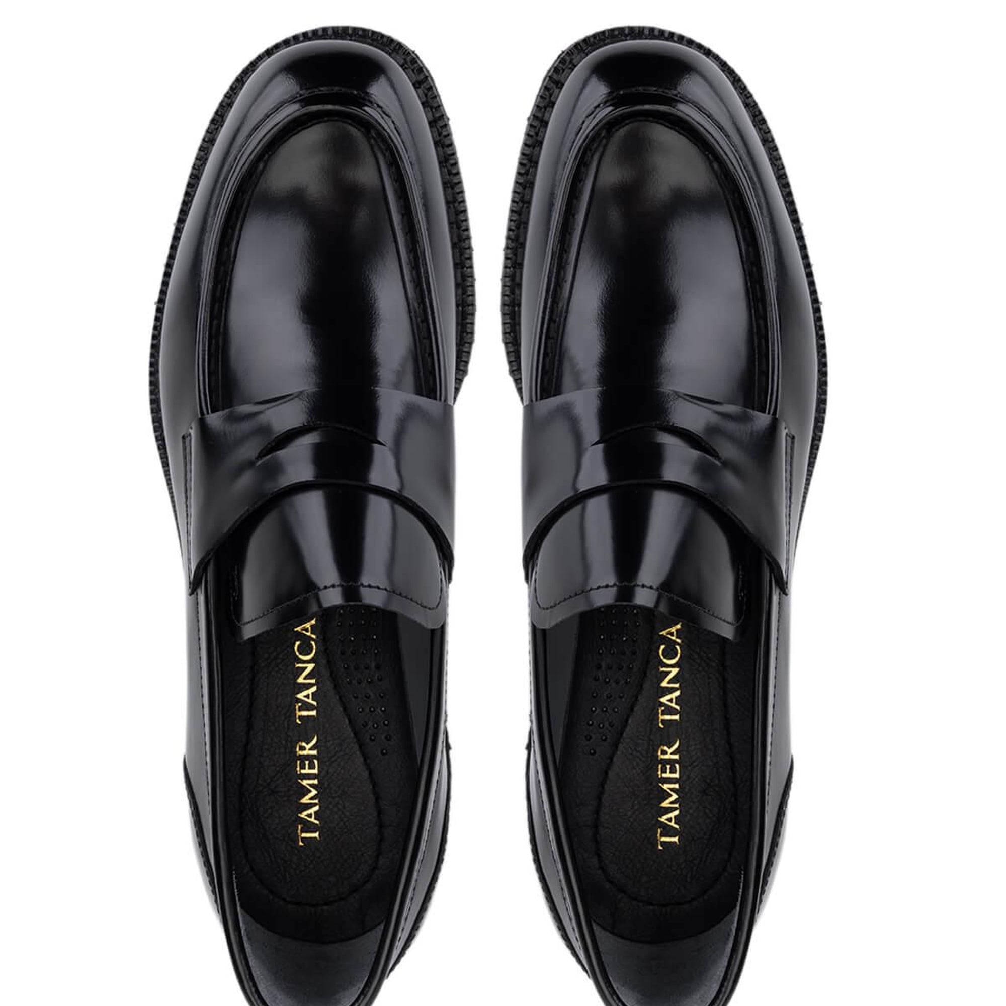 Tamer Tanca Erkek Hakiki Deri Siyah Açma Loafer Ayakkabı