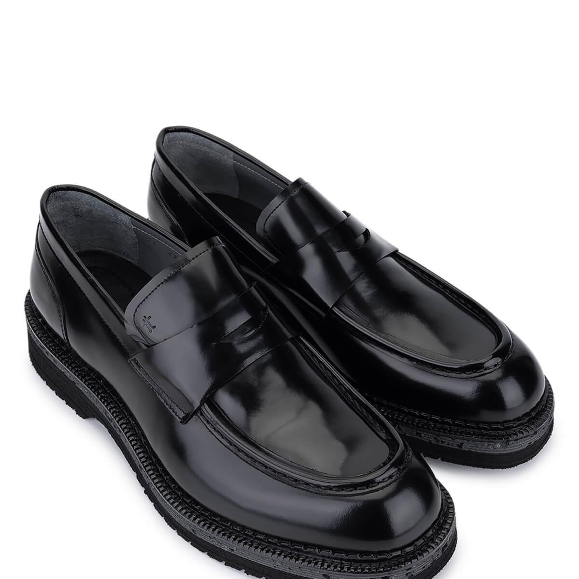 Tamer Tanca Erkek Hakiki Deri Siyah Açma Loafer Ayakkabı