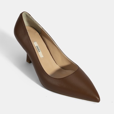 Kadın Taba Deri Stiletto