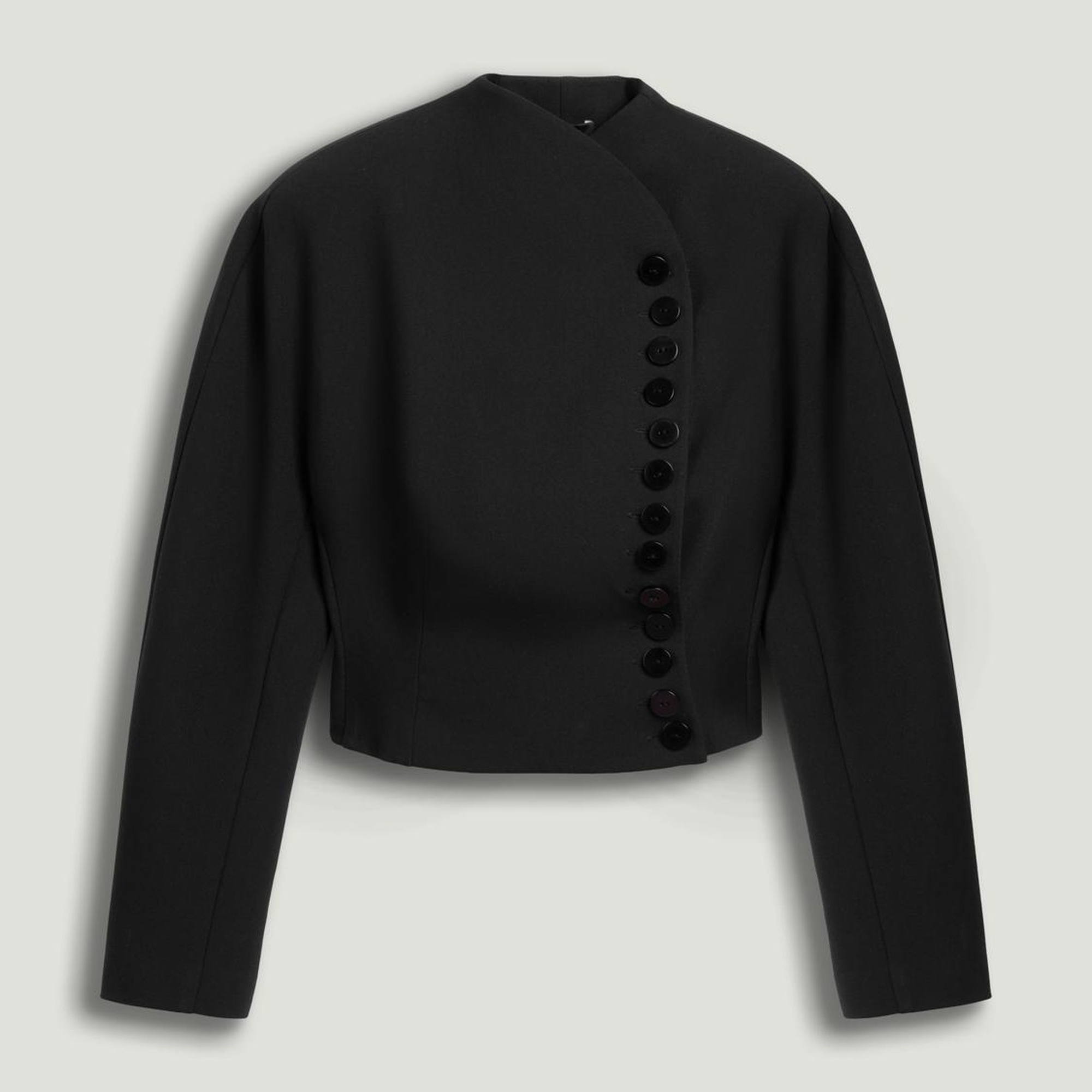 Asimetrik Düğme Kapamalı Ceket