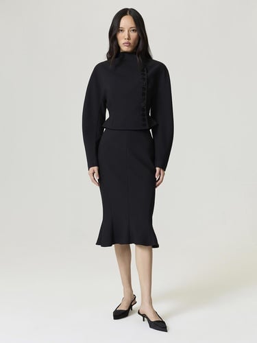  Asimetrik Düğme Kapamalı Ceket