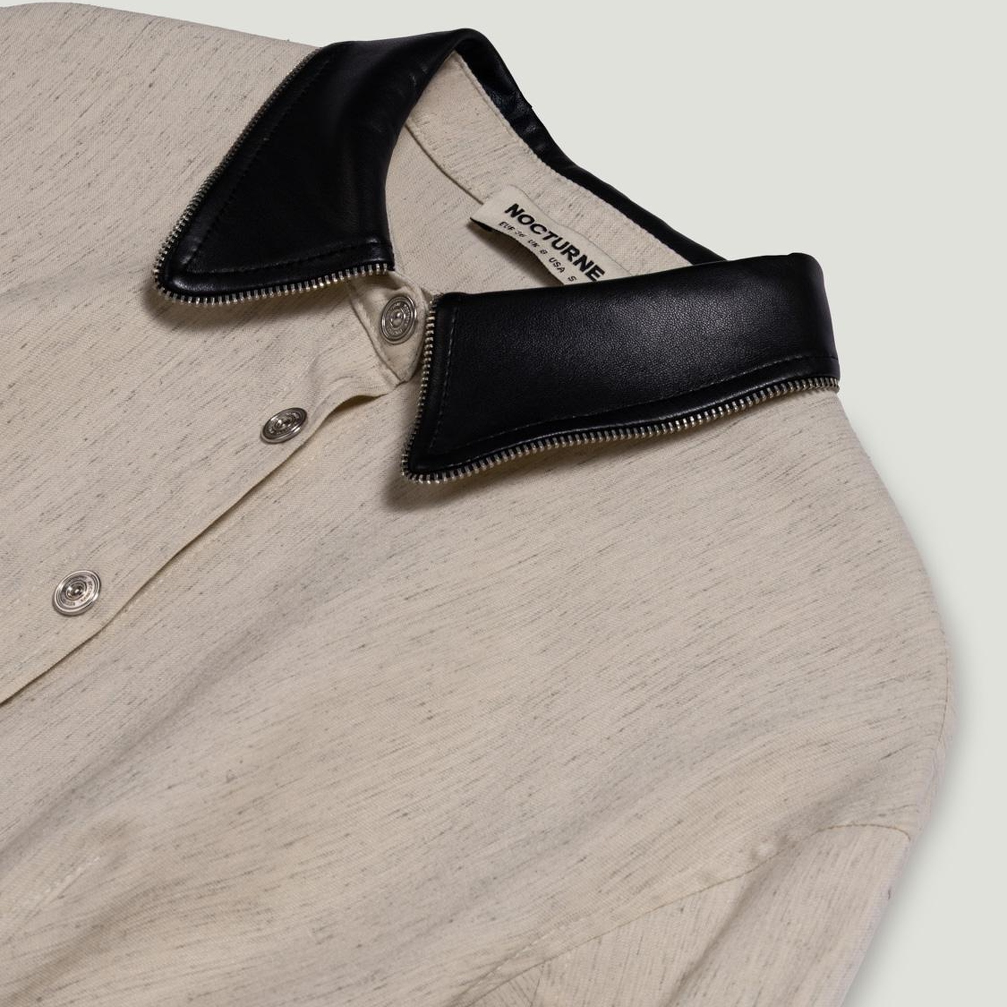 Deri ve Fermuar Detaylı Gömlek