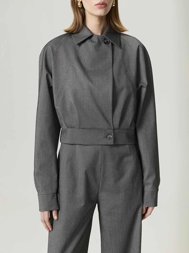  Gizli Pat Detaylı Ceket