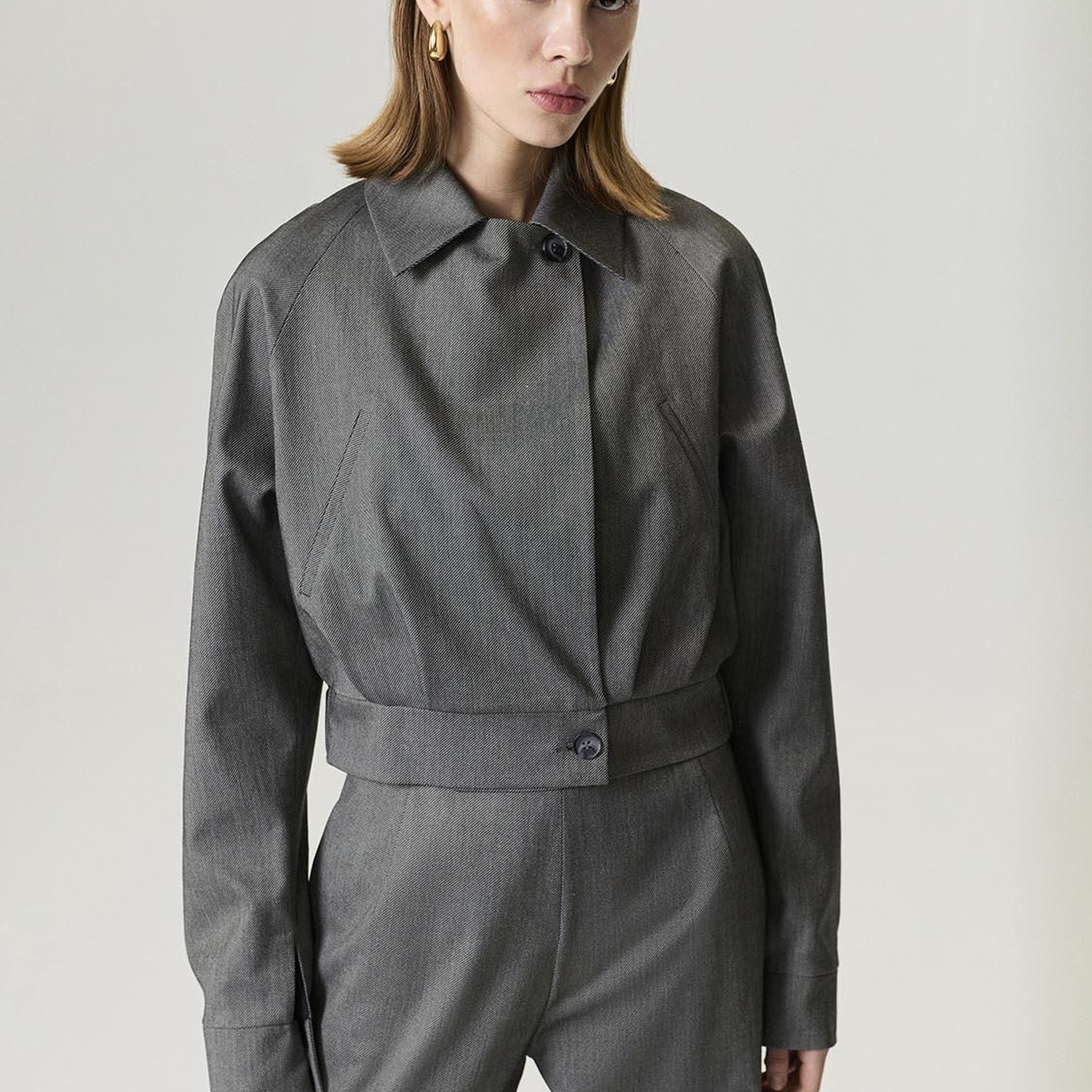 Gizli Pat Detaylı Ceket