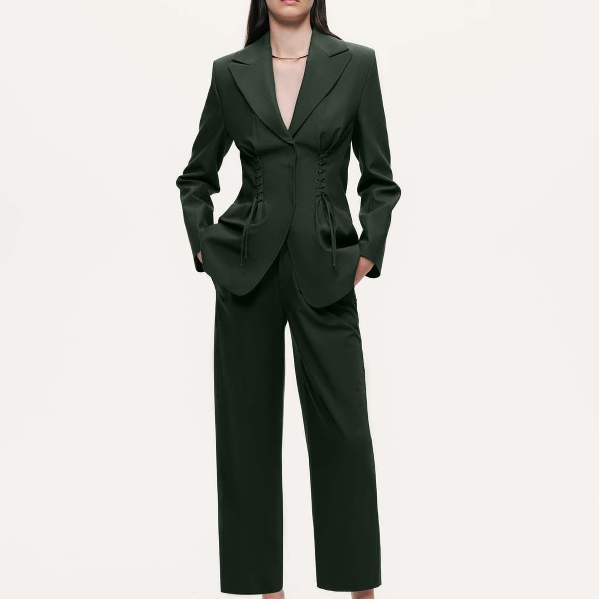 Pileli Yüksek Bel Pantolon